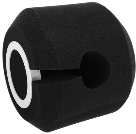 ANDRESLAD Paravientos de Esponja para Micrófono Condensador Reducción de Ruido de Viento y Aislamiento para Grabación y Karaoke en Color Negro