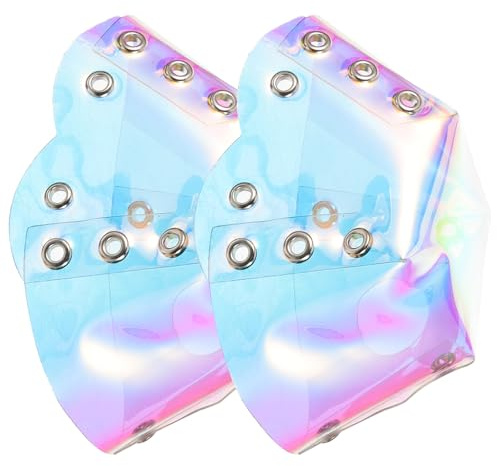 Mikikit Protège-Orteils pour Patins à roulettes en PVC Holographique Couvre-Orteils Coloré Trous pour Lacets Protection pour Rollers Accessoires pour Patins à roulettes