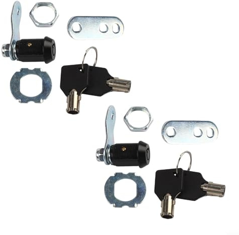 Gdfnmogo Cerradura tubular de aleación de zinc para puertas de almacenamiento de RV, cajas de herramientas y armarios utilitarios, cerradura de leva de gabinete con llave igual con llaves, hardware de