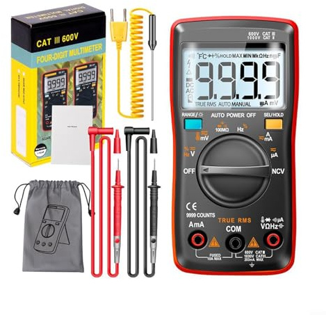 Digital multimeter, för aneng AN8009 NVC intelligent testare för batteri ingår inte för elektrisk testning (röd)