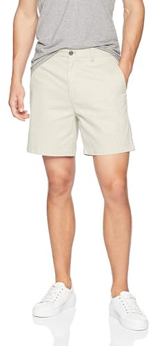 Amazon Essentials Men's Classic-Fit 7 Chino Short, Stone, 36