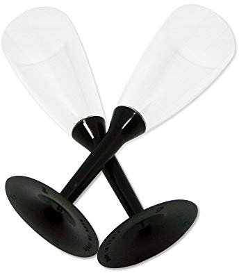 PZ 50 CALICI FLUTE + PZ 50 BASE NERA PER CHAMPAGNE E SPUMANTE