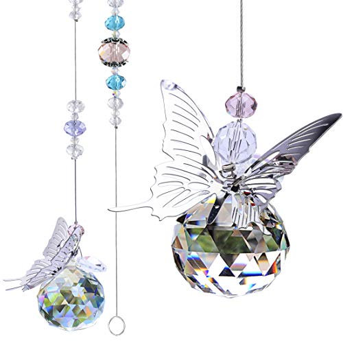 H&D HYALINE & DORA Regalo Decorativo per acchiappasole da Appendere con Prisma a Sfera di Cristallo da 30 mm