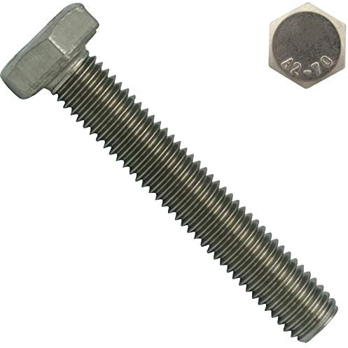 Sechskantschrauben - M8x200 mm - 5 Stück - DIN 933 / ISO 4017 - Edelstahl A2 - Vollgewinde - Maschinenschrauben - SC933