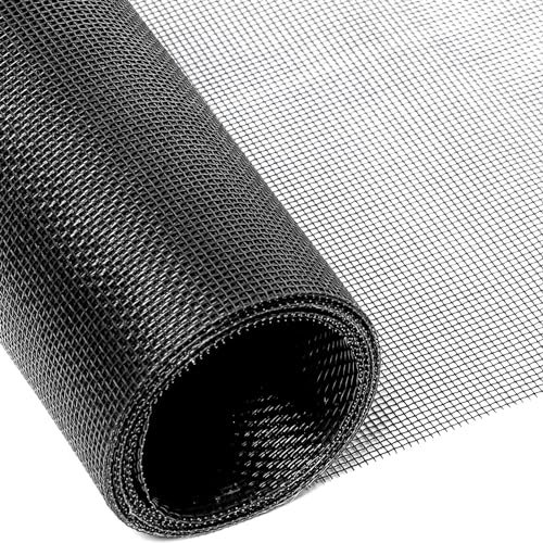 INTIRILIFE Fliegennetz aus Fiberglas Schwarz Meterware Breite 80cm Maschenweite 1,2mm - UV beständig Fliegengitter Insektenschutz Gitter Fenster für Balkontür Wohnzimmer Terrassentür, DIY-Schneiden