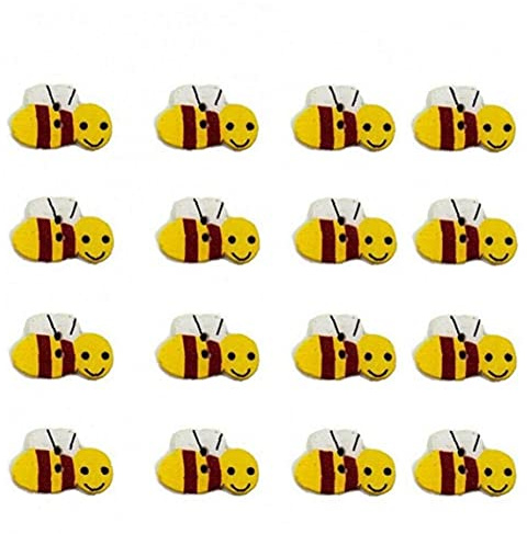 TOSSPER 100 Piezas De Madera Botones De Abeja para Álbumes De Recortes Niños Decoración De Boda Craft