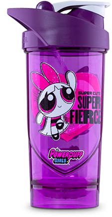 Shieldmixer Hero Pro Classic Shaker Powerpuff Girls - BPA-frei - Gym Zubehör - Eiweiss Shaker - Fitness Trinkflasche - Lila - 700ml