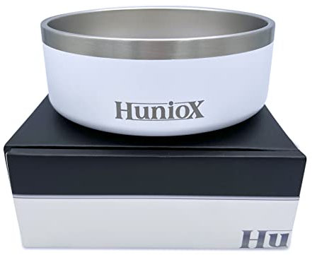 Huniox® Ciotola per Cani e Gatti - 1,25 L - Acciaio Inossidabile - Antiribaltamento e Antiscivolo - Ideale per Cani e Gatti di Media e Piccola Taglia