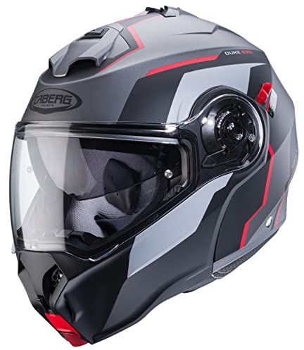 CABERG HELMET DUKE EVO MOVE MATT GUN METAL/BLACK/RED L