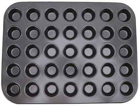 Alvinlite Mini teglie per Muffin Teglie per Cupcake in Acciaio al Carbonio Teglie per Cupcake da Cucina Teglie antiaderenti per cuocere Brownie, Torte, Dessert(35 Cavity)