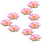 DECHOUS 9 Piezas Macetas De Nenúfares Velas De Té Flotantes a Prueba De Agua Flores Flotantes para Piscina Velas De Flores Flotantes Vela De Nenúfar Lirio Luz Flotante Loto Exterior