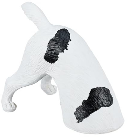 Relaxdays Statua Cane da Giardino, Scultura da Esterno in Poliresina, HLP: 23x28x17 cm, Cagnolino Che Scava, Nero Bianco