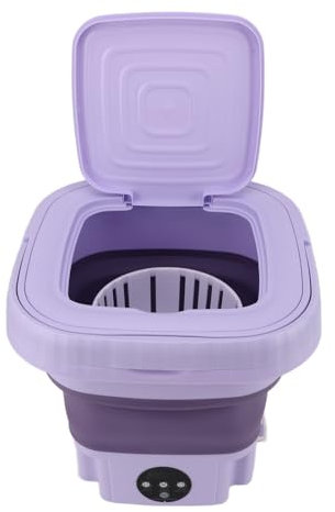 Mini Lave-linge Pliable Portable, capacité de 11 L, Lave-seau Automatique pour Camping-car, Voyage, Appartement, pour les Besoins Efficaces de Lessive, 110 à 240 V (Prise