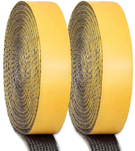 JOAASU Joint Insert Cheminée, 2 Piecès Joint de Cheminée Autocollant, Joint Poêle à Bois, Résistant à la Chaleur 500 Degrés Celsius, pour Poêle, Cheminée, Tube Poele, Porte de Four (3mm x 15mm x 2.5m)
