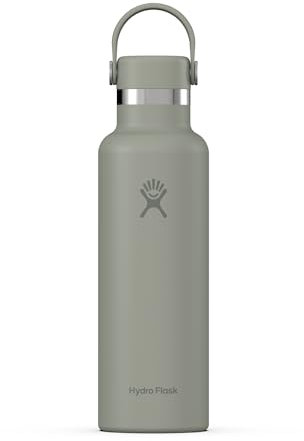 HYDRO FLASK - Standard Mouth Bottiglia d'acqua da 621 ml (21 oz) - Acciaio inossidabile con isolamento sottovuoto, coperchio a prova di perdite e rivestimento in polvere - Agave