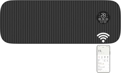 MYLEK Overdoor Air Curtain Heater Fan 2000W, Smart WIFI App Or Remote Control, PTC Ceramic Downflow Over Door Heater, Timer, Office, Bathroom, Commercial, 2KW (Black)