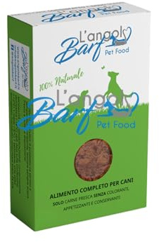 Angolo Barf Alimento Completo Per Cani 3x150g Cibo Naturale Per Cani Sterilizzato Senza Conservanti Coloranti E Appetizzanti Ricetta Con Carne Equina Carote Avena E Zucchine Nutriente Facile Da Conser