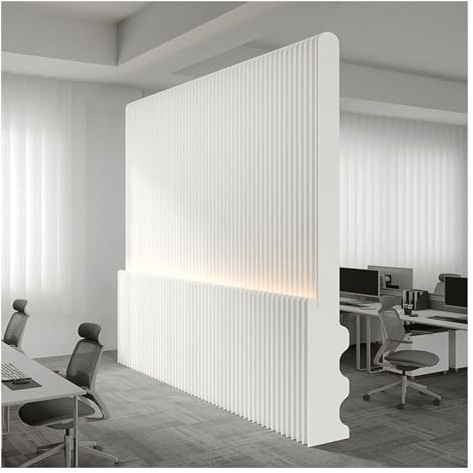 Room Dividers Modern Folding Paper Room Divider with LED Light Strip, Portable Privacy Screen Decorative Wall for Room Separation, Home Office Partition(300~400x160cm)