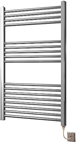 Greened House Chrome Electric Heated Towel Rail Straight 600mm W x 1000mm H