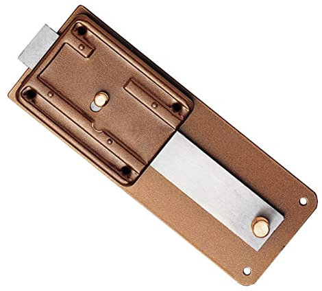 Aglow.it SERRATURA K658 A FERROGLIETTO in ACCIAIO VERNICIATO ESTERNA 6 MANDATE CILINDRO OTTONE 3 CHIAVI per PORTONE PORTONCINO GARAGE