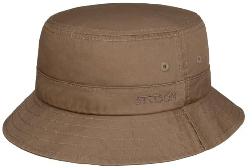 Stetson Sombrero Bucket de Algodon organico Sarga con Proteccion UV Unisex Primavera Verano
