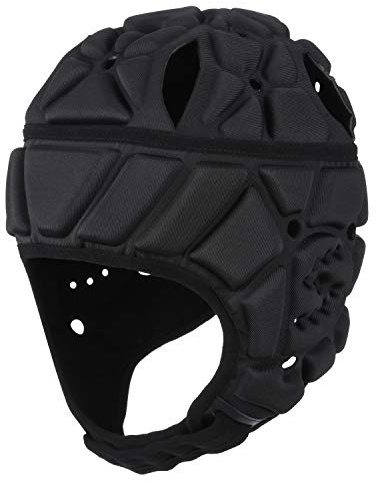 Surlim Flag Football Helmet, Soft Shell Football Helmet for 7v7, Rugby Scrum Cap Style Headgear, Lightweight Padded Protection, Breathable Adjustable Fit for Adults & Youth (Black, Large)