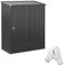 Outsunny Casetta da Giardino Porta Utensili in Lamiera Acciaio, Capanno per Attrezzi con Serratura, 161.5x94.5x196cm, Nero