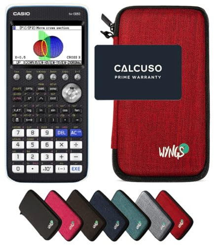 Casio fx-CG50 including a WYNGS protective case in Red - Basic Set