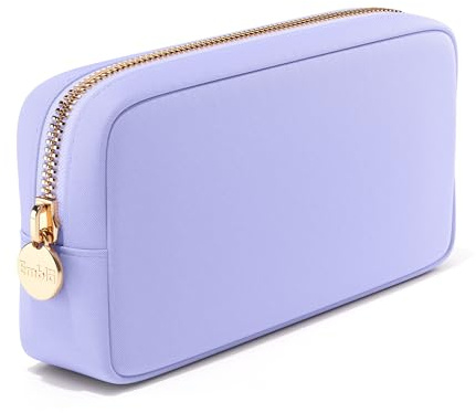 Embla Makeup Bag Travel Cosmetics Pouch and Toiletry Bag, Nylon Zipper Pouch Purse, Cute Make Up Organizer Storage Tote for Women Girls, Waterproof Travel Skincare Case, Small Makeup Bags, Lilac