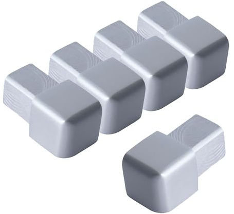 Dalsys 5x ändstycken för kakelprofil 10mm, kvadratprofil aluminium (anodiserat) silver matt