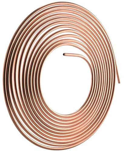 Uxsjakjsd 25FT 7.62M Écrous de tuyau de voiture Bobine de tuyau de 1/4 OD Cuivre Conduite de frein Tuyau Anti-rouille