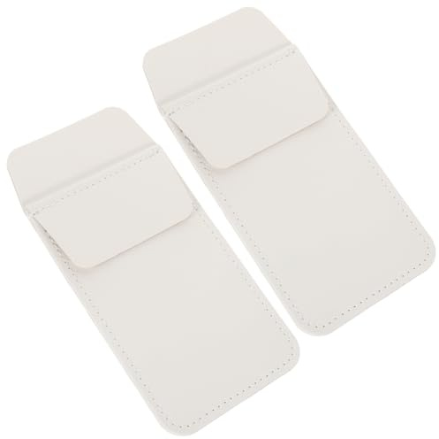DIYEAH Protezione tascabile per penna a sfera 2 pezzi in pelle sintetica tasca per penna borsa organizer per, bianco, 13.00X8.00X3.00CM, Dise?o