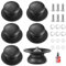 Littlegaofeithing - Juego de 6 asas para tapa de cacerola, botones de tapa de repuesto de baquelita, universal, con tornillos y destornilladores, para tapa de cacerola, cacerola, color negro
