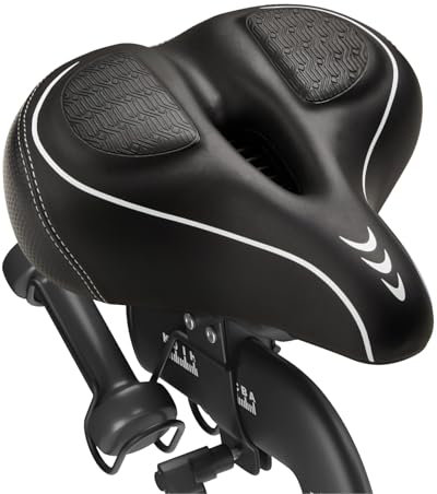 Fitense übergroßer Fahrradsitz, Bequemer Fahrradsitz, Fahrradsattel mit doppelter Stoßdämpfungskugel, Memory Foam, Montageschlüssel, für Peloton Bike & Bike+, Mountainbikes, für Männer und Frauen