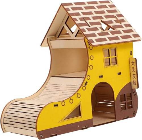 pistro Casetta in legno per criceti, cincillà, giocattolo per porcellini d'India, box per piccoli animali e casa nascosta per criceti, ratti e altri piccoli animali domestici
