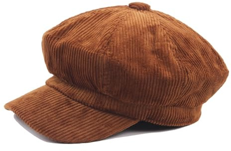GIBZ Cappello da Newsboy Unisex a 8 Pannelli Basco con Visiera caffè
