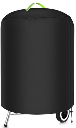 Cirulli Funda Barbacoa Exterior,Funda Exterior Impermeable Ø76 x 91 cm,Funda Impermeable Exterior de Tejido Oxford 420D,Impermeable,A Prueba de Polvo y Rayos UV,Fundas Barbacoa Redonda,Negro