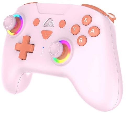 Subsonic – Wireless controller for Switch and Switch 2 – Gamepad bluetooth controller with LED, vibrations ant 6 axis gyro - Pink