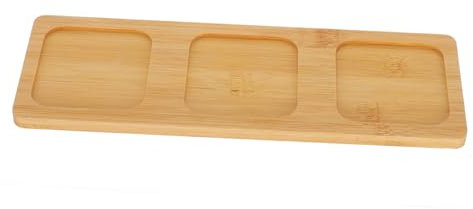 PartyKindom Vassoio in Bambù Porta Bicchieri Vassoio Da Bar Per Bicchieri Da Vino e Cocktail Design Antiscivolo Per Feste in Casa e Ristoranti