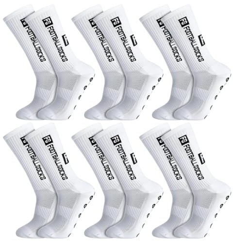 Athlix 6 Paar Fußball Socken Anti-Rutsch für Kinder – Sportsocken mit Grip Sohle Größe 32-38 – Rutschfeste Sportsocken für Fußball, Basketball, Laufen, Fitness