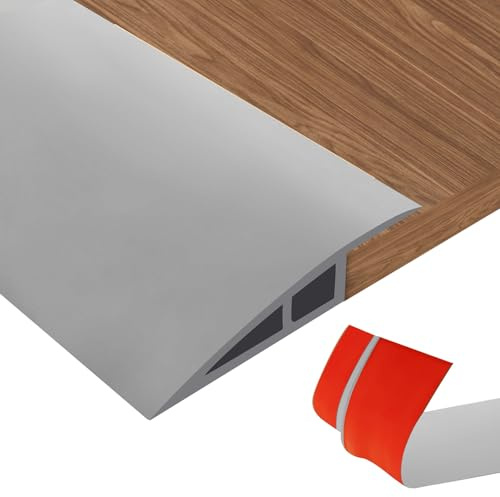 Perfil de Transición para Suelo, Tapajuntas Suelo Adhesivo in PVC para Diferencia de Altura de 5-10 mm, Tapajuntas Suelo Adhesivo (Gris, para 5-10mm(H),1m(L))