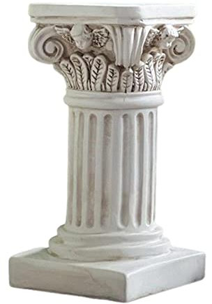 LOVIVER Creative Roman Pillar Statue Candelabra Plinth Base Figurine Greek Column White Pedestal Stand for Outdoor Patio Dinning Room Party Decor