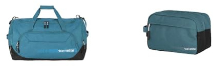 travelite große Reisetasche Größe L, Gepäck Serie Kick Off & Handgepäck Kosmetiktasche, Gepäck Serie Kick Off: Praktische Kulturtasche für Urlaub und Sport, 26 cm, 5 Liter