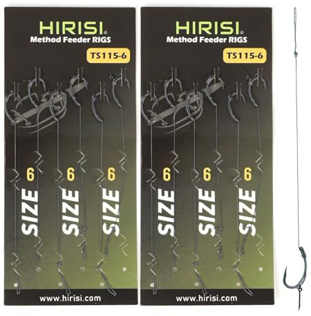 12 pezzi pesca alla carpa capelli rigs curvo carpa Rigs gancio anti-angolo girevole cavo intrecciato alimentatore da pesca (FBA-TS115-6)
