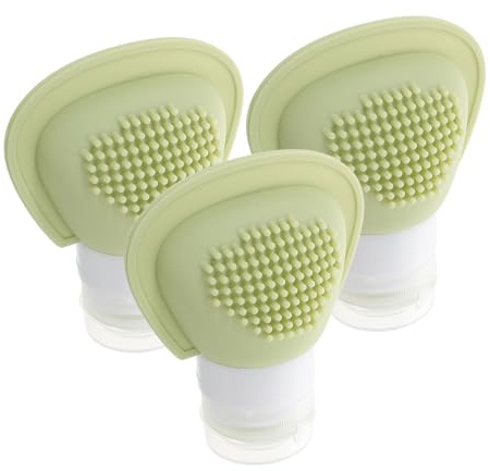 LALADEFIEE 3pcs Leakproof Travel Shampoo Bottles Silicone Squeezable Toiletry Containers for Women Travel Shampoo Sachets Cover