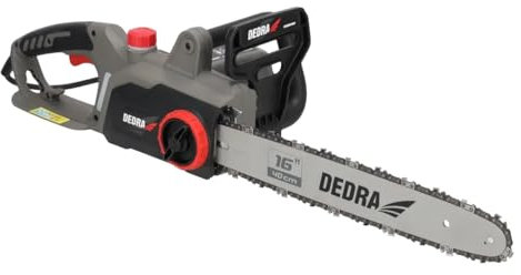 Kettensäge 16', Elektro-Kettensäge DEDRA, Stark 2000 W, 40cm Kettenführung, Leise und Leicht 5,25kg, Sofortiger Start, Geschwindigkeit der Kette: 15m/s robustes Schwert und scharfe Kette