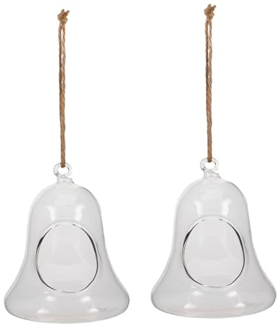 STOBAZA 2pezzi Campane Decorative in Vetro Trasparente Riempibili Da Appendere Per Albero Natale Decorazioni Da Te Accessori Per Feste