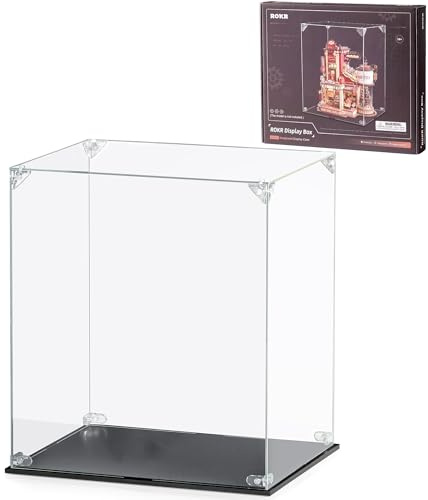 ROKR Acrylic Display Case, 28.6x22.9x31.3cm (11.25x9x12.32) Transparent Showcase Dust Proof Cover for Model Sets/3D Puzzles/Action Figures