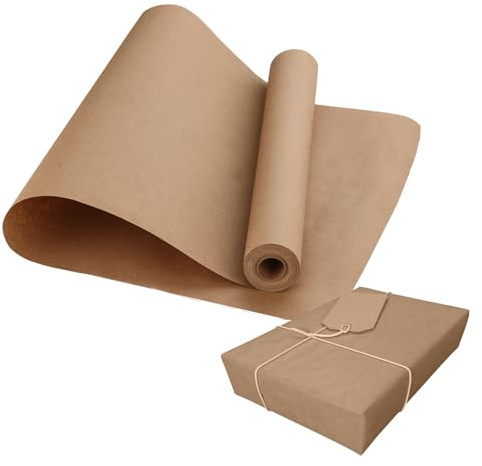 RelianceUK Brown Paper Roll – 90 GSM (450mm/45cm x 30m) | Multipurpose Brown Wrapping Paper Roll Heavy Duty Rustic Kraft Roll for Packaging, Gift Wrapping, Packing, Art, Crafts & Parcel Filling