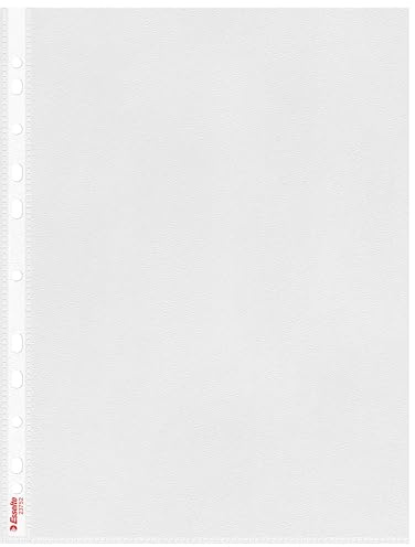 Esselte Funda de Plástico de Calidad A4, Perforada, Transparente Mate, Abertura Superior, Polipropileno de 65 Micras, Caja de 100, 23752